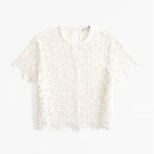 NWT Crochet-Style Floral Lace Tee